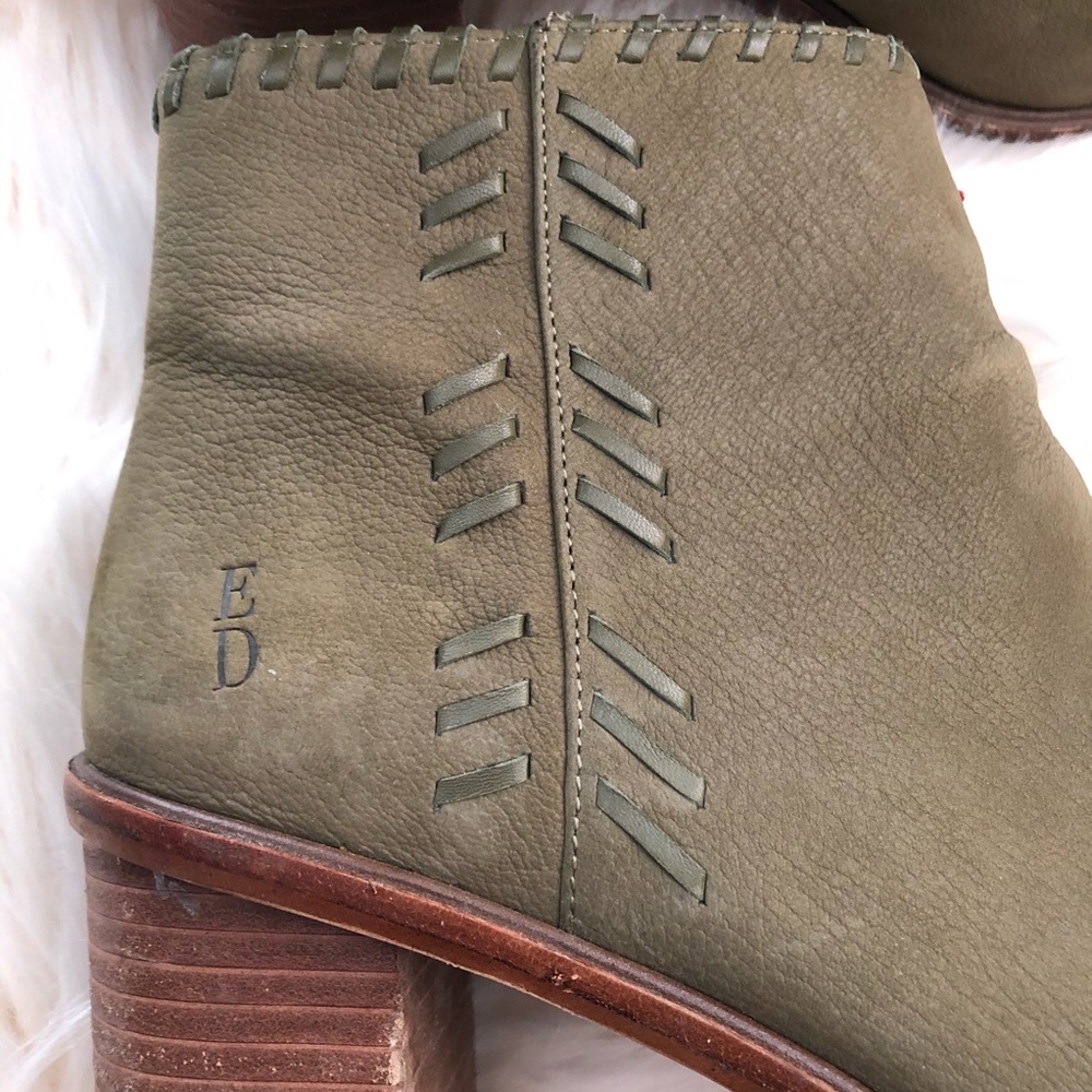 ED olive green nubuck ankle boots sz 10 - Picture 2 of 9